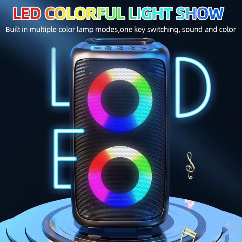 Portable Wireless Bluetooth Speaker With Microphone, Large Speaker, Stereo Speaker, Subwoofer, Outdoor Wireless Speaker, Party Disco Light, TWS, TF, AUX, MIC, The Perfect Gift party  speaker